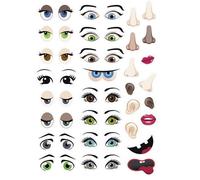124 gommettes adhésives - yeux et visage