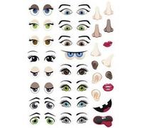 124 gommettes adhésives - yeux et visage Multicolore G