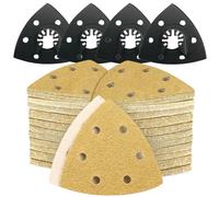 124 Kit de Papier Abrasif Multitool 93mm Compatible avec Bosch et Dewalt pour Delta-Schleifern avec différentes tailles de grain pour espaces étroits ponçage bois métal élimination rouille peinture
