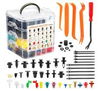 1240PCS Car Retainer Clips, Plastic Push Pin Rivets Fasteners Kit (1240) | 26 sizes heavy-duty nylon retainer clips with trim removal tools, plastic push pin rivets for bumper door panel fender