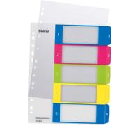 Leitz Intercalaire de classement 12410000 – onglets 1–5 A4 imprimable polypropylène multicolore