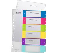 Leitz Intercalaires A4+ Esselte WOW en polypropylène, 6 onglets – 1 jeu