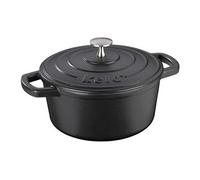 kela Cocotte en fonte ronde 2,5 litres, Dutch Oven CALIDO, Cuve en fonte à induction avec couvercle, émaillée, noire