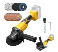 125 mm Meuleuse d'angle sans fil pour Dewalt 20V Batterie, avec 10 disques | Électrique Meuleuse d'angle Sans Balais Moteur, 9300 tr/min, vitesse variable, tronçonneuse pour meuler, polir, sans batterie