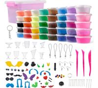 125 Pcs Kit De Loisirs Créatifs 40 Couleurs De Autodurcissante Argilepâte À Modeler Sèche À L'air Avec 85 Outils Pour Enfants Cadeau De Noël