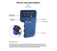 125KHz Card Reader Writer for ID HID and AWID Handheld RFID Copier with 3 T5577 Key Fobs