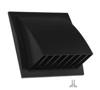Ø 125mm Anthracite Grille D'aération avec Clapet Anti-retour - Grill de Ventilation en ABS Plastique - Protège la Façade et Empêche l'entrée D'air Froid