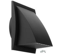 125mm Anthracite Grille De Ventilation En Plastique ABS - Grill D'aération avec Clapet Anti-retour et Protection contre les Intempéries