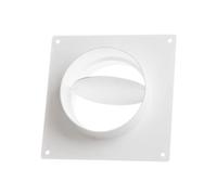 Ø 125mm Bride Murale avec Clapet Anti-retour - Connecteur Tube Rond - Raccord de Gaine avec Flange - Plastique PVC