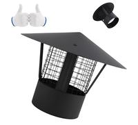 125mm Chapeau de Cheminée Rond Inox, Chapeau de Ventilation Anti Pluie en Inox 304, Couvercle Tuyau Capot de Cheminées 135mm 153mm 200mm, pour Fumisterie Poele Exterieur Tubage(125mm/4.9in)