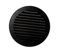 125mm Grille de Ventilation avec Moustiquaire - Grille D'aération - Plastique ABS Noir