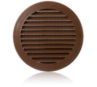 Ø 125mm Grille de Ventilation en Plastique ABS Marron avec Moustiquaire - Grilles d'aération