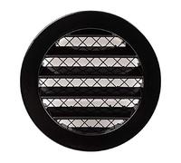 125mm Grille de Ventilation Ronde avec Maille - Grille D'aération - Aluminium Noir