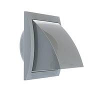 125mm Grise Grille De Ventilation En Plastique ABS - Grill D'aération avec Clapet Anti-retour et Protection contre les Intempéries