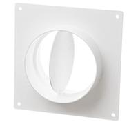 Ø 125mm Raccord de Gaine avec Flange - Bride Murale Circulaire en Plastique avec Clapet Anti-retour