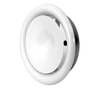 Ø 125mm Vanne d'air Réglable Ronde en Métal Blanc - Diffuseur d'air Soufflé - Grille de Ventilation Murale