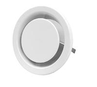 Ø 125mm Vanne d'air Réglable Ronde en Métal Blanc - Diffuseur d'extraction - Grille de Ventilation Murale - Avec Ressorts de Serrage