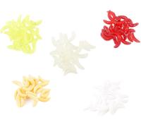 125pcs Fake Maggots Soft Plastic Fishing Bait 5 Colors Glow In The Dark