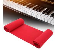 125x15cm/49,2"x6" Housse de Clavier de Piano, Housse Anti-poussière pour Clavier Piano Chiffon Nettoyage Coton Doux, Anti-poussière pour Clavier électronique à 88 Touches (Rouge)