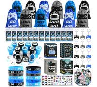 126 Pièces Jeu Vidéo Cadeau Anniversaire Garcon, Jeu Vidéo Party Jouet avec Collier Pass VIP, Bracelet en Silicone, Porte-clés, Fournitures de Fête Enfants Pinata Anniversaire pour Filles Garcon