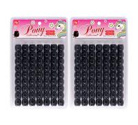 126 PLES Perles bijoux de fabrication kit bricolage BRADIDING BRACELET ORNAMENTS CRAFT Jumbo Round Pony (noir)