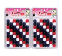 126 PLES Perles bijoux de fabrication kit bricolage BRADING BRACELET ORNAMENTS CRAFT Jumbo Round Pony (RedWhitenavy Blueblack)
