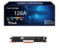 126A Cartouche de Toner de Remplacement pour HP 126A CE310A CE311A CE312A CE313A, pour HP Color Laserjet CP1025 CP1025nw MFP M175a M175nw M275NW Imprimantes,BK-1 Pack