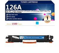 126A CE310A CE311A CE312A CE313A Cartouches de Toner pour HP Color LaserJet CP1025 CP1025nw MFP M175a M175nw M275NW Imprimantes, pour Écoles, Hôpitaux et Banques, 1500 Pages,Cyan-1 Pack