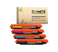 COMETE CONSOMMABLE 126A Pack de 4 Toners compatibles avec HP 126A CE310A CF341A - 1 Noir + 1 Cyan + 1 Magenta + 1 Jaune G