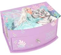 12718 Topmodel Fantasy Tiger-Petite Lilas,Avecmotif De Fée,Boîte À Bijoux Avecmiroir Et Couvercle À Charnière,Violet
