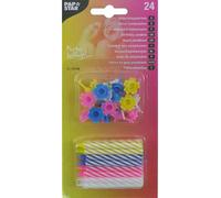 [12730-5] PAPSTAR Lot de 5 Bougies d'anniversaire, en cire, rayures blanches
