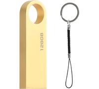 128 GB USB Flash Drive Portable 128 GB USB Flash Drive with Hook Pen Drive 128 GB for Laptop/PC/Car etc. (Gold)