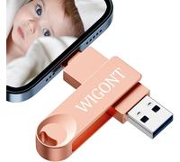 128 GB USB stick for phone, 3 in 1 USB stick for recording more photos and videos, smartphone key free up storage space for your mobile phone.