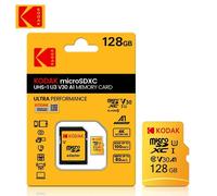 ( 128 Go) KODAK carte Micro SD carte mémoire rouge avec adaptateur 32GB MicroSDHC 64GB MicroSDXC MicroSD C10 A1 TF cartes Flash Cartao De Memoria