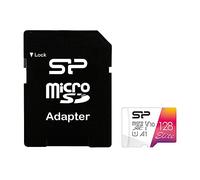 SILICON POWER Elite - Carte mémoire flash (adaptateur microSDXC vers SD inclus(e)) - 128 Go - A1 / Video Class V10 / UHS-I U1 / Class10 - microSDXC UHS-I G