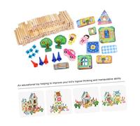 128 Pièces Puzzle Bois Maison à Assembler DIY Éducatif pour Décoration de Bureau et Développement des Compétences Logiques