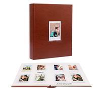 128 Poches Album Photo avec Espace d'Écriture pour Appareil Photo Instantané Fujifilm Instax Mini 12/11/9, Album Photo Polaroid de 2x3 Pouces avec Fenêtre Avant, Couverture en Cuir Végan(Marron)