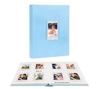 128 Poches Album Photo avec Espace d'Écriture pour Appareil Photo Instantané Fujifilm Instax Mini 12/11/9, Album Photo Polaroid de 2x3 Pouces avec Fenêtre Avant, Couverture en Cuir Végan (Bleu)