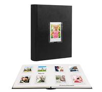 128 Poches Album Photo avec Espace d'Écriture pour Appareil Photo Instantané Fujifilm Instax Mini 12/11/9, Album Photo Polaroid de 2x3 Pouces avec Fenêtre Avant, Couverture en Cuir Végan (Noir)
