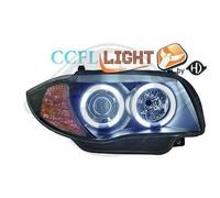 1280781 Paire de Feux Phares Angel Eyes CCFL chrome pour BMW Serie 1 Coupe Cabriolet Berline E81 - 82 - 87 - 88 de 2004 a