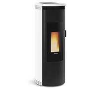 La Nordica Poêle à granulés Extraflame Amika 8 kW Revêtement acier dessus majolique Blanc