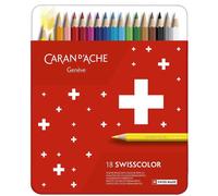 Caran d'Ache – Crayons de couleur permanents – Boîte de 18
