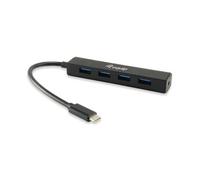 Equip Hub USB 128954 – 4 ports USB-A USB 3.1 Gen1 5 Gbit/s avec fiche mâle USB-C, noir