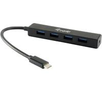 128954 Hub USB 4 ports USB-A USB 3.1 Gen1 5 GBit/s avec fiche mâle USB-C noir Equip Life USB 3.1 Type-C to 4-Port USB 3.0 Hub