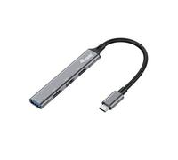 Equip Hub USB 128961 – 4 ports (1x USB 3.0, 3x USB 2.0) USB vers USB-C, Gris
