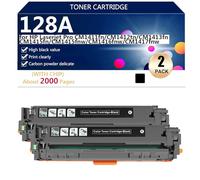 128A Cartouche de Toner Haute Capacité Compatible pour HP LaserJet Pro CM1411fn CM1412tn CM1413fn CM1415fn CM1415fnw CM1416fnw CM1417fnw CM1418fnw Imprimantes, 2000 Pages,Black-2 Pack