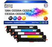 128A CE320A CE321A CE322A CE323A Pack 4 Toners Multicolores compatible pour