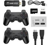 128G - Console de jeu rétro HD PSP, 40000 jeux console de jeu TV domestique boîte de jeu Pandora 4K avec 2 manettes, noir