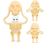 128GB Cartoon Skeleton Shape Pendrive Funny USB Memory Stick Gift (Yellow)