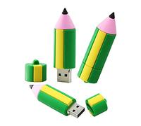 128GB Crayon Forme des clefs USB, Stylo Drive Memoria Flash Reste pendrives Disque Flash USB clé USB u Disquette clé USB USB 2.0 Pen Drive pendrive (Green)